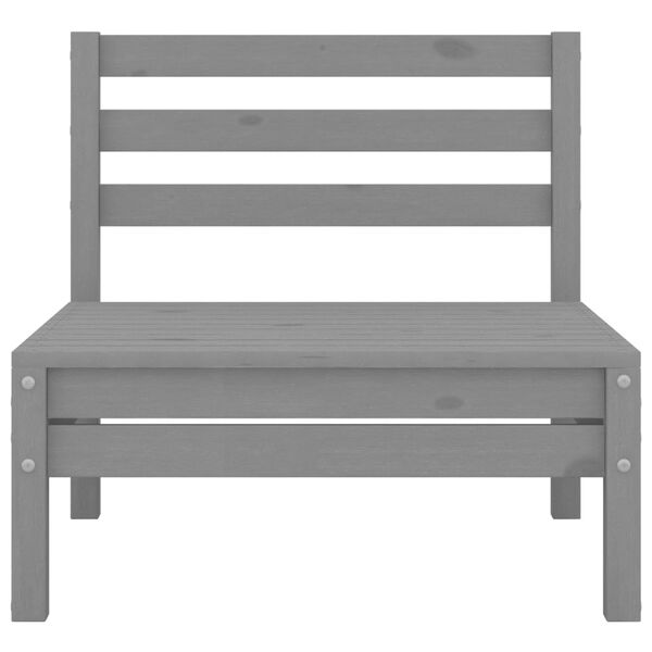 vidaXL Salon de jardin 4 pcs Gris Bois de pin massif