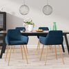 vidaXL Chaises &agrave; manger lot de 4 Bleu Velours
