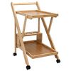 vidaXL Chariot de Cuisine avec Roues Marron Clair 65 x 40,5 x 76,5 cm
