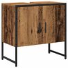 vidaXL Ensemble de mobilier de salle de bain avec porte 2 pcs Marron