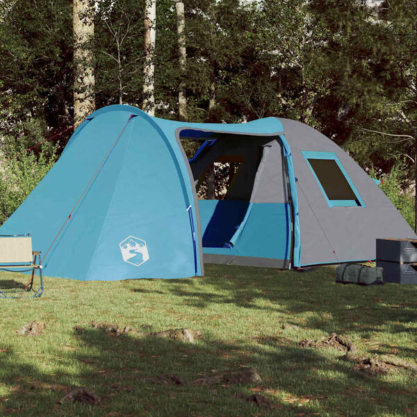 vidaXL Tente familiale &agrave; d&ocirc;me 6 personnes bleu imperm&eacute;able