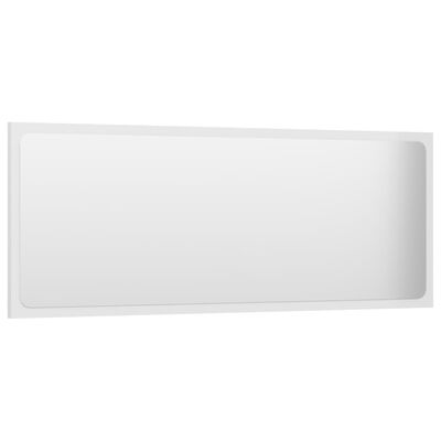 vidaXL Miroir de salle de bain Blanc brillant 100x1,5x37 cm Aggloméré