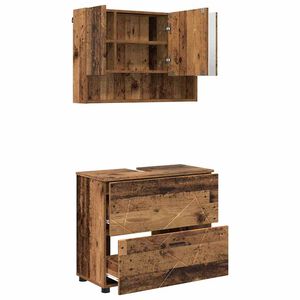vidaXL Ensemble de mobilier de salle de bain 2 pc Bois Ancien