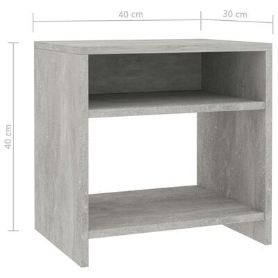 vidaXL Table de chevet Gris béton 40x30x40 cm Bois d'ingénierie