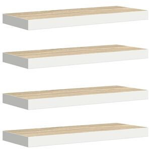 vidaXL &Eacute;tag&egrave;res flottantes 4 pcs ch&ecirc;ne et blanc 60x23,5x3,8 cm MDF