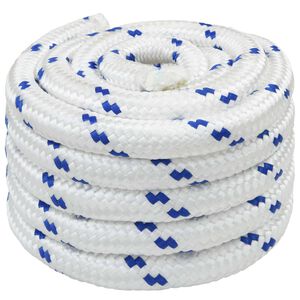 vidaXL Corde utilitaire polyvalente 40 mm 25 m Blanc et bleu PP