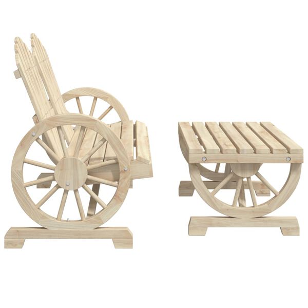 vidaXL Salon de jardin 2 pcs bois de sapin massif