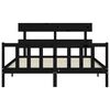 vidaXL Cadre de lit sans matelas noir bois de pin massif