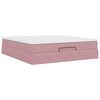 VidaXL Cadre de lit ottoman avec matelas rose 160x200 cm velours