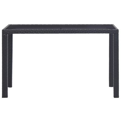 vidaXL Table de jardin Noir 123x60x74 cm Résine tressée