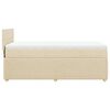 vidaXL Sommier &agrave; lattes de lit avec matelas Cr&egrave;me 100x200 cm Tissu