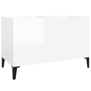 vidaXL Armoire &agrave; disques blanc brillant 74,5x38x48cm bois d'ing&eacute;nierie
