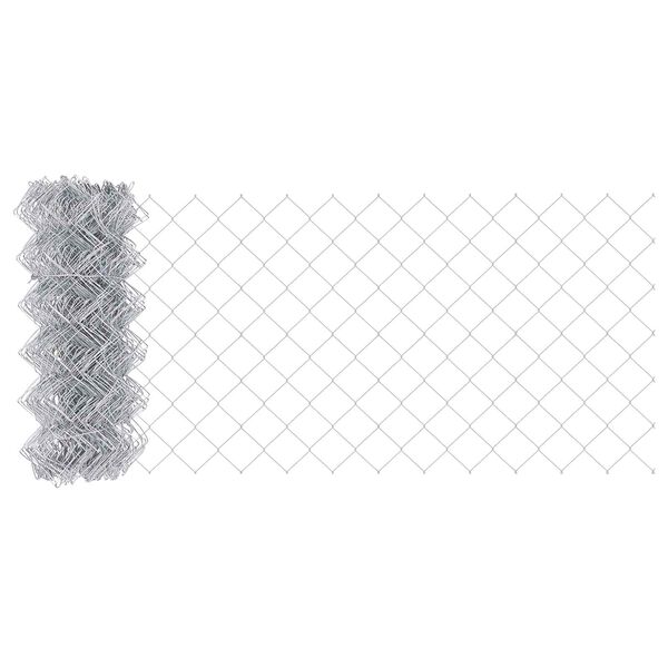 vidaXL Cl&ocirc;ture en treillis m&eacute;tallique Argent&eacute; 25 x 0,8 m