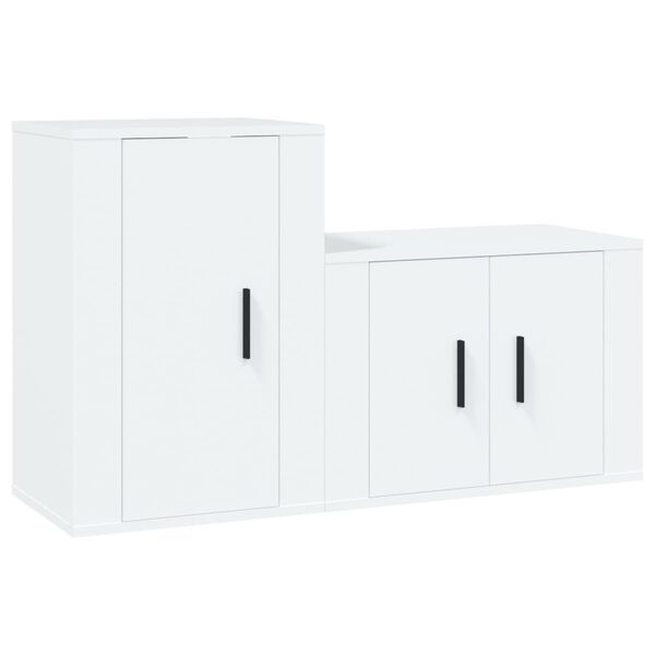vidaXL Ensemble de meubles TV 2 pcs Blanc Bois d'ing&eacute;nierie