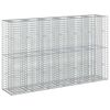 vidaXL Lit sur&eacute;lev&eacute; gabion 3 pc 250 x 50 x 150 cm Acier galvanis&eacute;