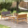 vidaXL Ensemble de canapé de jardin 3 pcs Marron Bois d'acacia massif