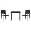 vidaXL Ensemble de salle &agrave; manger pour jardin 3 pcs Noir