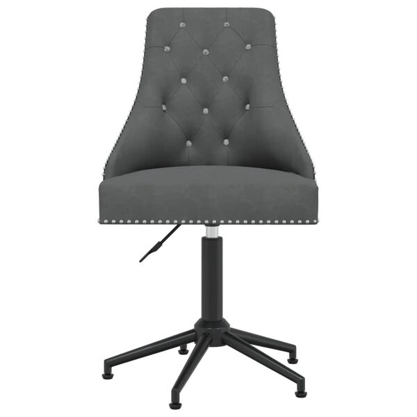vidaXL Chaise pivotante de bureau Gris fonc&eacute; Velours