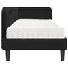 vidaXL Cadre de lit d'angle avec matelas Noir 80 x 200 cm Velours