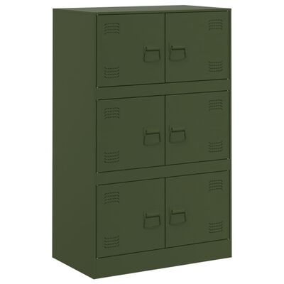 vidaXL Buffet vert olive 67x39x107 cm acier