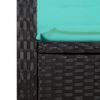 vidaXL Banc inclinable de jardin avec coussins noir r&eacute;sine tress&eacute;e