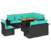 vidaXL Salon de jardin 9 pcs avec coussins noir r&eacute;sine tress&eacute;e