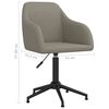 vidaXL Chaise pivotante &agrave; manger Gris clair Velours