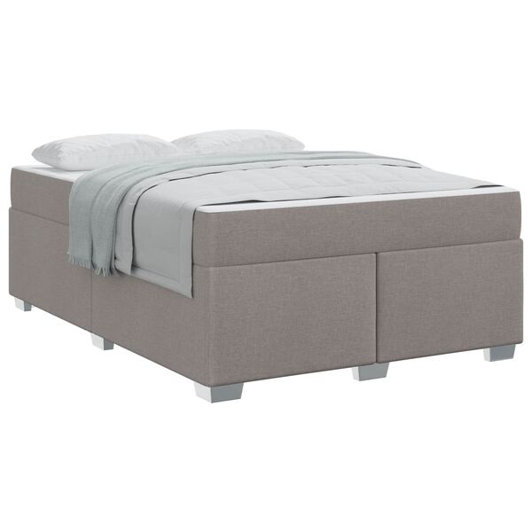 vidaXL Cadre de lit avec matelas Taupe 140 x 200 cm tissu