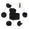vidaXL Fauteuil inclinable de massage &eacute;lectrique Noir Tissu