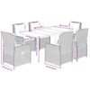 vidaXL Ensemble &agrave; manger de jardin et coussins 7 pcs marron rotin