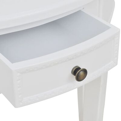 vidaXL Table console avec tiroir Demi-ronde Blanc
