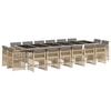 vidaXL Ensemble &agrave; manger de jardin et coussins 17 pcs m&eacute;lange beige