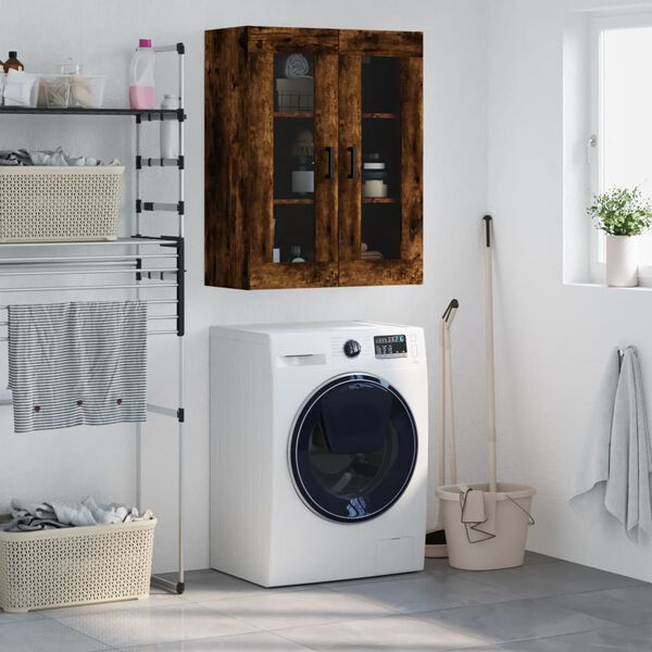 vidaXL Armoire murale ch&ecirc;ne fum&eacute; 69,5x34x90 cm