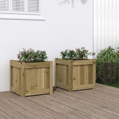 vidaXL Jardinières 2 pcs bois de pin imprégné