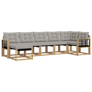 vidaXL Ensemble de canap&eacute;s d'ext&eacute;rieur 7 pc Blanc et gris clair