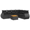 vidaXL Salon de jardin 7 pcs avec coussins noir r&eacute;sine tress&eacute;e