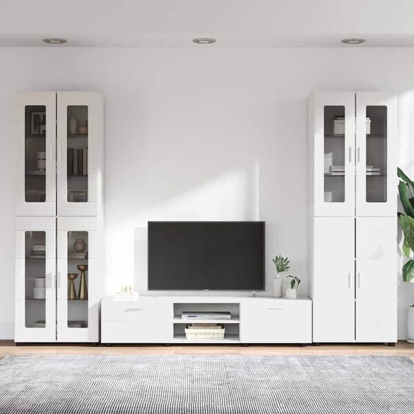 vidaXL Ensemble meuble TV avec tiroir Blanc Bois d'ing&eacute;nierie