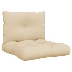 vidaXL Coussins de palette lot de 2 beige tissu