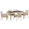 vidaXL Ensemble de salle &agrave; manger pour jardin 5 pcs Beige polyrotin