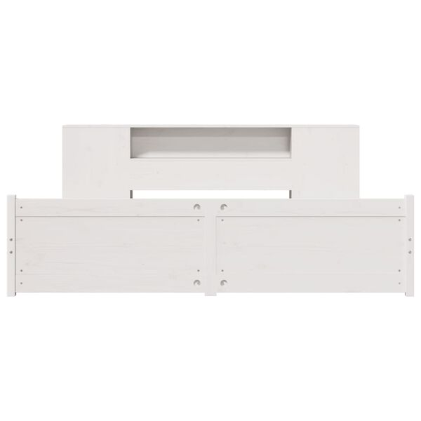 vidaXL Lit biblioth&egrave;que sans matelas blanc 180x200 cm bois pin massif