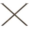 vidaXL Pieds de table &agrave; manger en forme de X, 2 pi&egrave;ces, acier naturel, 90 x (72-73) cm