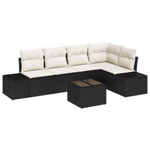 vidaXL Ensemble de canap&eacute; de jardin Marron et Cr&egrave;me polyrotin