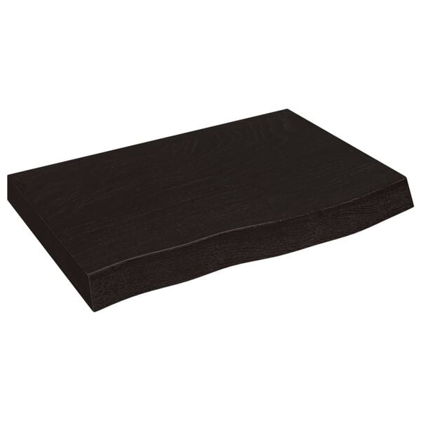 vidaXL Dessus de table marron fonc&eacute; bois ch&ecirc;ne massif trait&eacute;
