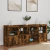 vidaXL Buffet avec lumi&egrave;res LED ch&ecirc;ne fum&eacute; 164x37x67 cm