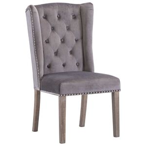 vidaXL Chaise &agrave; manger Gris Velours