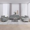 vidaXL Ensemble de canap&eacute;s 3 pcs avec coussins Gris clair Tissu