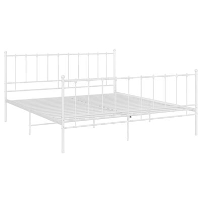 vidaXL Cadre de lit sans matelas blanc métal 140x200 cm