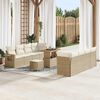 vidaXL Ensemble de canap&eacute; de jardin 11 pcs Beige et cr&egrave;me polyrotin