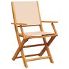 vidaXL Chaises de jardin pliantes lot de 6 beige tissu et bois massif