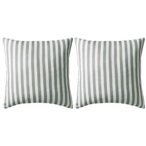 vidaXL Oreiller d'ext&eacute;rieur lot de 2 Impression rayure 45 x 45 cm Gris